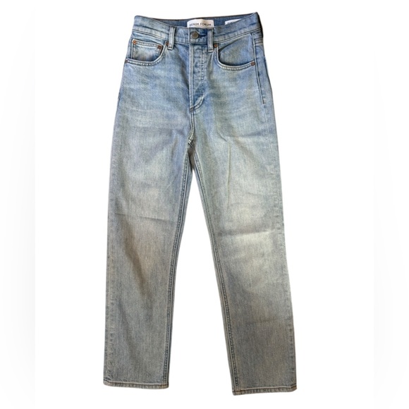 Denim Forum The Arlo High Rise Straight Jeans Light Wash Size 24 - Picture 6 of 8